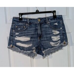 American Eagle Denim‎ Shorts Distressed Frayed Hem Size 6